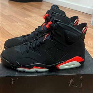 Jordan 6 Infrared Red Black Sneakers